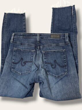 AG Adriano Goldschmied Jeans Womens 26R The Prima Crop Cigarette Raw Hem Blue